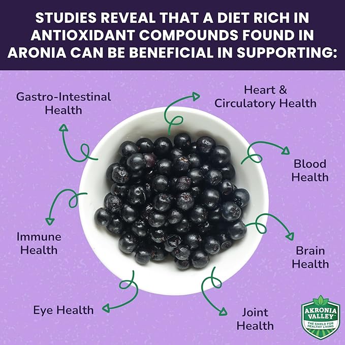 Aronia Berry Gummies | 45 Vegetarian Gummies | Pack of 1 | Immune Support, for Health and Wellness, Delicious Aronia Flavor