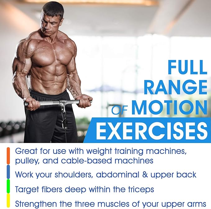 Yes4All Cable Machine Attachment, Double D Hanlde & Tricep Rope Cable Attachment, Weight Machine Accessories Load 880 LB for Home Gym