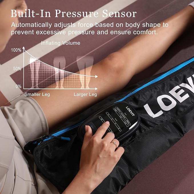 Cordless Air Compression Leg Massager for Pain Relief, Full Leg Boots with Dynamic Pressure, Enhances Circulation, Reduces Muscle Pain, Fast Recovery (Single)