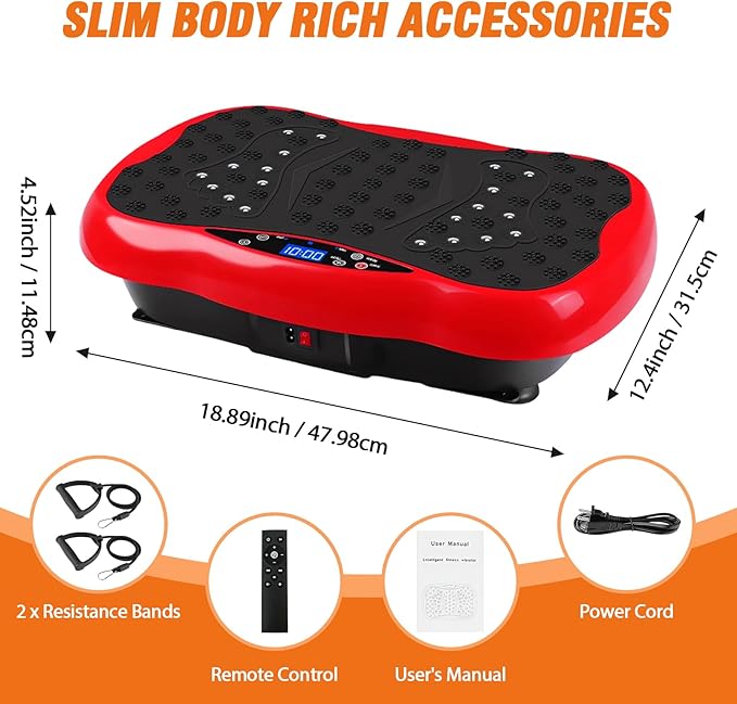 ALSO GO Vibration Plate Exercise Machine, 120-Level & 3 Workout Modes Vibration Board for Weight Loss/Lymphatic Drainage, 400lbs Capacity with Resistance Bands, Full Body Platform for Home Fitness