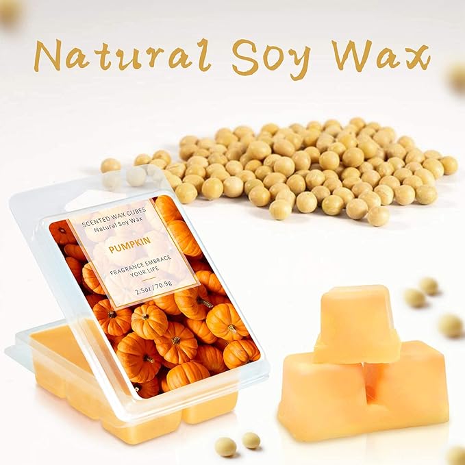 SCENTORINI Wax Melts, Scented Wax Melts, Vanilla & Coconut, Apple & Cinnamon, Pumpkin, Mint & White Jasmine, Winter Cedarwood, Black Pomegranate, Mediterranean Fig, 8x2.5 oz