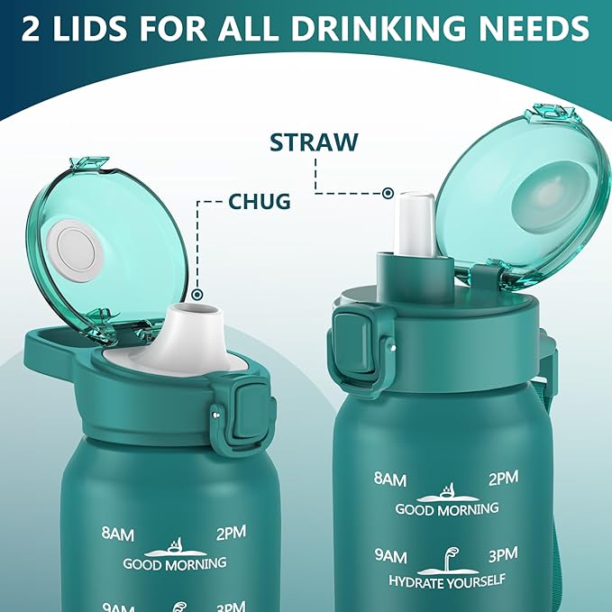 32oz Insulated Water Bottle with 2Lids(Straw Lid & Spout Lid), 1000ml Stainless Steel Water Bottle Double Walled Leakproof, Reusable Metal Bottle Keep Cold & Hot for Men, Women BLUE BLUE