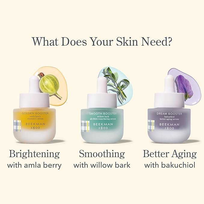 Beekman 1802 Golden Booster Amla Berry Face Serum - Fragrance Free - 0.5 fl oz - Plant-Based Vitamin C Alternative - Good for Sensitive Skin - Cruelty Free