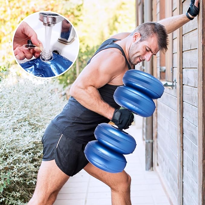 Water Filled Dumbbells Set - Water Filled Weights - Portable Travel Weights - Weights Adjustable Dumbbells - Portable Fitness Equipment - Strength Training - Fitness and Shaping
