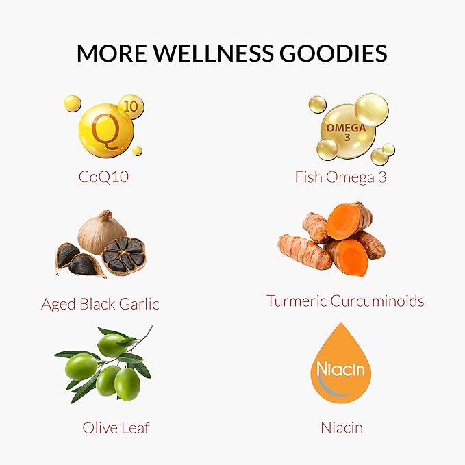 UpNourish Plant Sterols Citrus Bergamot Supplement with CoQ10, Omega 3, Olive Leaf, Turmeric Curcumin, Black Garlic and Niacin - 120 Softgels