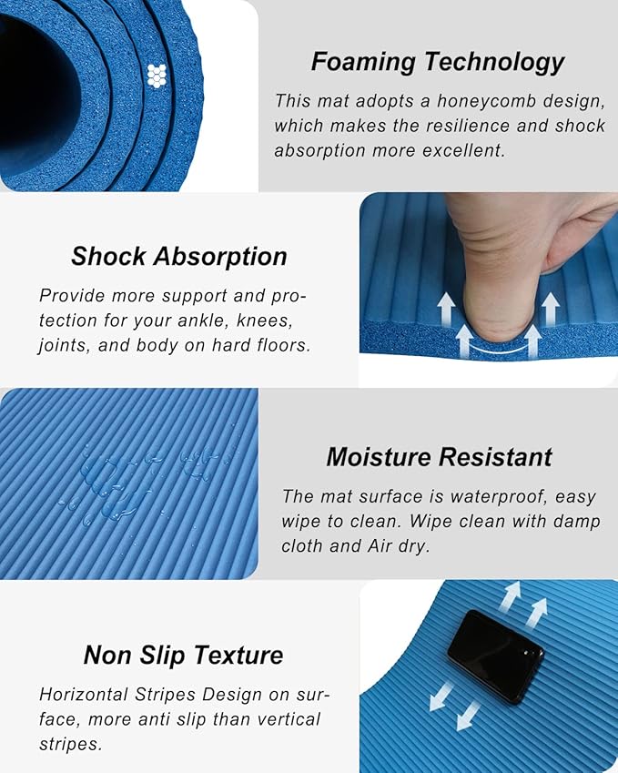 Large Yoga Mat 78"x 51" 20mm/15mm/10mm Thick Workout Mats for Home Gym, Extra Wide Workout for Women Men Gym Flooring Exercises