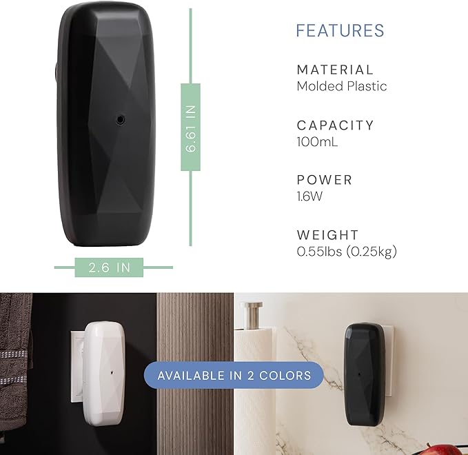 The Diamond Smart Scent Air Machine for Home, Bluetooth App-Controlled, Covers up to 500 sq. ft, 100mL Waterless Fragrance Oil Diffuser with Cold Air Aromatherapy, Black