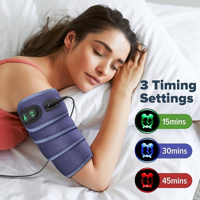Versatile Heating Pad for Arm, Elbow, Wrist, Leg, Stomach, with 3 Time Settings, 4 Heating Levels, 78 inches Long Cord, Flexible Hot Therapy Wrap for Targeted Pain Relief (Blue)