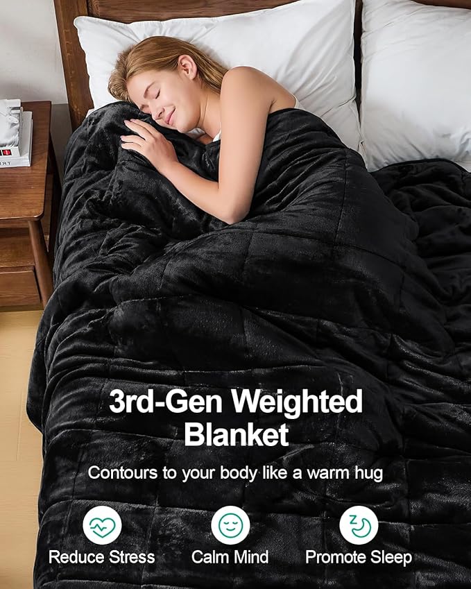 Super Fuzzy Soft Sherpa Fleece Weighted Blanket, 15 lbs Dual Sided Fluffy Heavy Weighted Blankets for Adults - No Bunching with Double Layers of Soft Inner Lining (48"x 72", 15 Pounds)