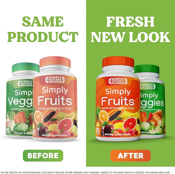 Simply Nature's Pledge - Packed with Over 40 Different Fruits & Vegetables - 4 Month Supply- Made with Whole Food Superfoods - with Aloe Vera – 100% Soy Free - 720 Capsules