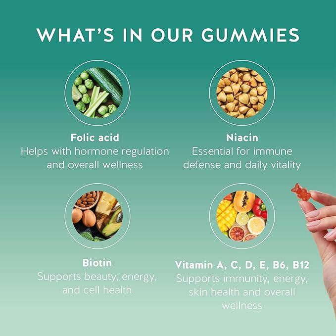Bears with Benefits Immune Support Gummies – Vitamin C, D, B6 & B12 – Daily Immune Boost – Vegan, Naturally Flavored (30 Gummies)