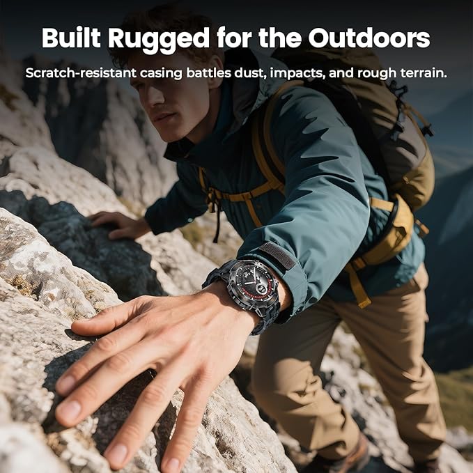 WalkerFit Military Rugged Smart Watch for Men 1.43" AMOLED Smartwatch,Alway-on,3ATM Waterproof for Swim,Accurate HR Sleep Monitor,Bluetooth Call Fitness Watch for iPhone Andriod Compatible,Camouflage