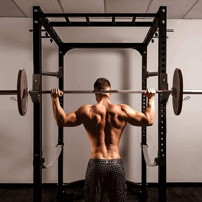 Yes4All Power Rack J-Hooks & Attachments – Heavy Duty Barbell Holders Compatible with 2x2 & 3x3 Power Racks for Home Gym