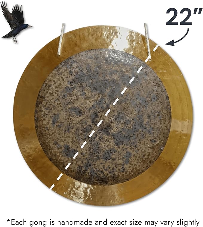 Chinese Wind, Sun, Horizon & Eclipse Gongs. Handmade Premium Quality for Sound Healing & Meditation (Eclipse Gong, 22")