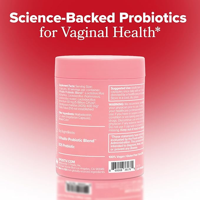 O Positiv URO Vaginal Probiotics for Women pH Balance with Prebiotics & Lactobacillus Probiotic Blend - Vaginal Health Supplement - Promote Healthy Vaginal Odor & Vaginal Flora, 60 Count (Pack of 2)