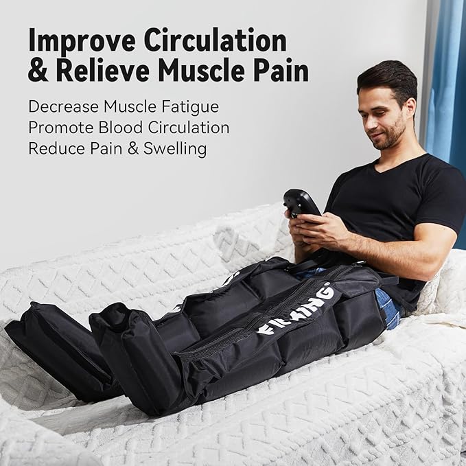 FIT KING Air Compression Recovery System,Dynamic Pressure for Circulation Improvement and Fast Recovery,Sequential Massage Boots for Athletes (Medium)