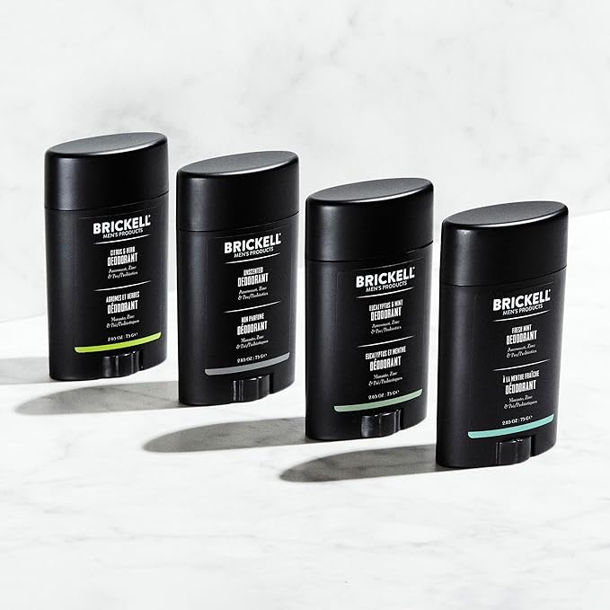 Brickell Men's Products Natural Deodorant For Men, Natural and Organic, Aluminum, Alcohol, and Baking Soda Free, 2.65 Ounce, Eucalyptus & Mint