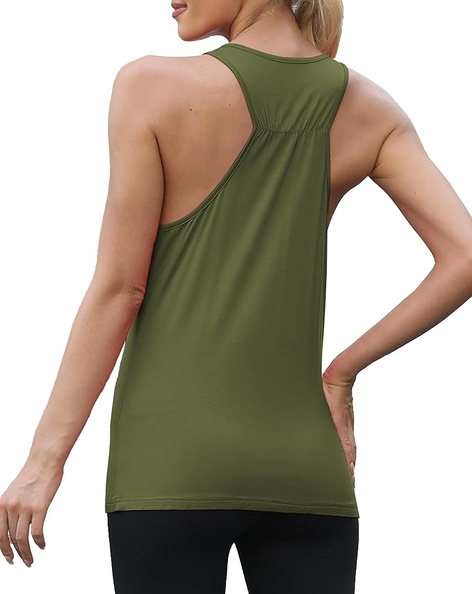 Mippo Workout Tops for Women Racerback Athletic Tank Tops Yoga Shirts Sleeveless Running Gym Clothes