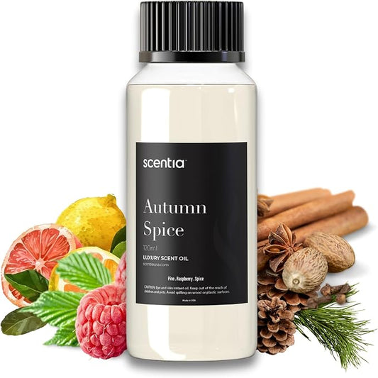Scentia Autumn Spice Essential Oil Blend – 120ml Fall Diffuser Oil with Pumpkin Spice Notes | Home, Halloween & Thanksgiving Décor | Aromatherapy, Candle & Soap Making