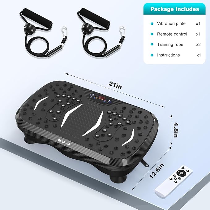 Vibration Plate Exercise Machine, Carbon Fibre Vibration Plate for Lymphatic Drainage,Vibrating Plate for 150-Speed Adjustable with 450 lbs Capacity Full Body Workout Home Gym Equipment (Men & Women)
