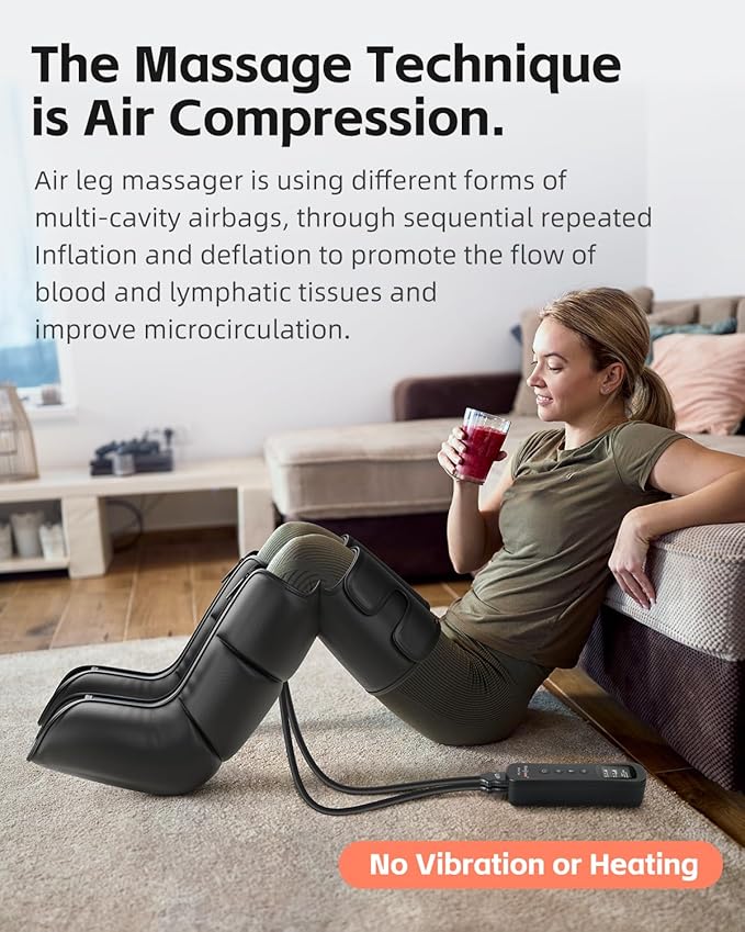 SHINE WELL Leg Compression Massager for Circulation and Pain Relief, Full Leg Massager for Swelling,with 3 Modes 3 Intensities 3 Timing Options,FSA HSA Eligible,Gift for Dad Mom