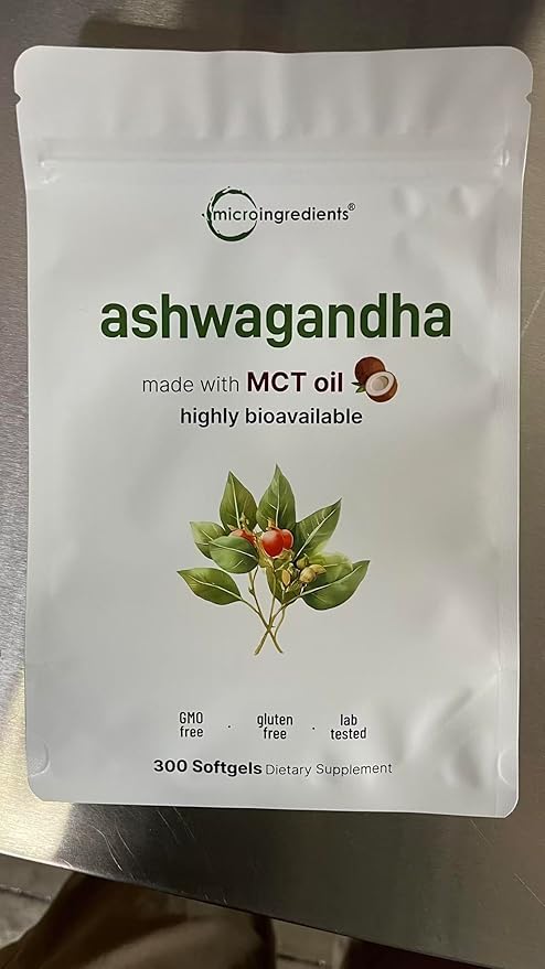 Ashwagandha Supplements | 300 Coconut MCT Oil Softgels with Black Pepper for Better Absorption | Potent Root Extract | Natural Herbal Support for Relaxation* | Non-GMO