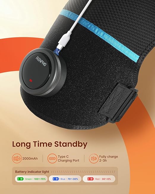 RENPHO Wireless Foot Massager with 20 Heating Mode, Portable Knee Massager for Pain Relief, Heating Pad for Knee Shoulder Elbow, FSA Eligible Items Only List, Christmas Gifts for Women Men (2 Pcs)