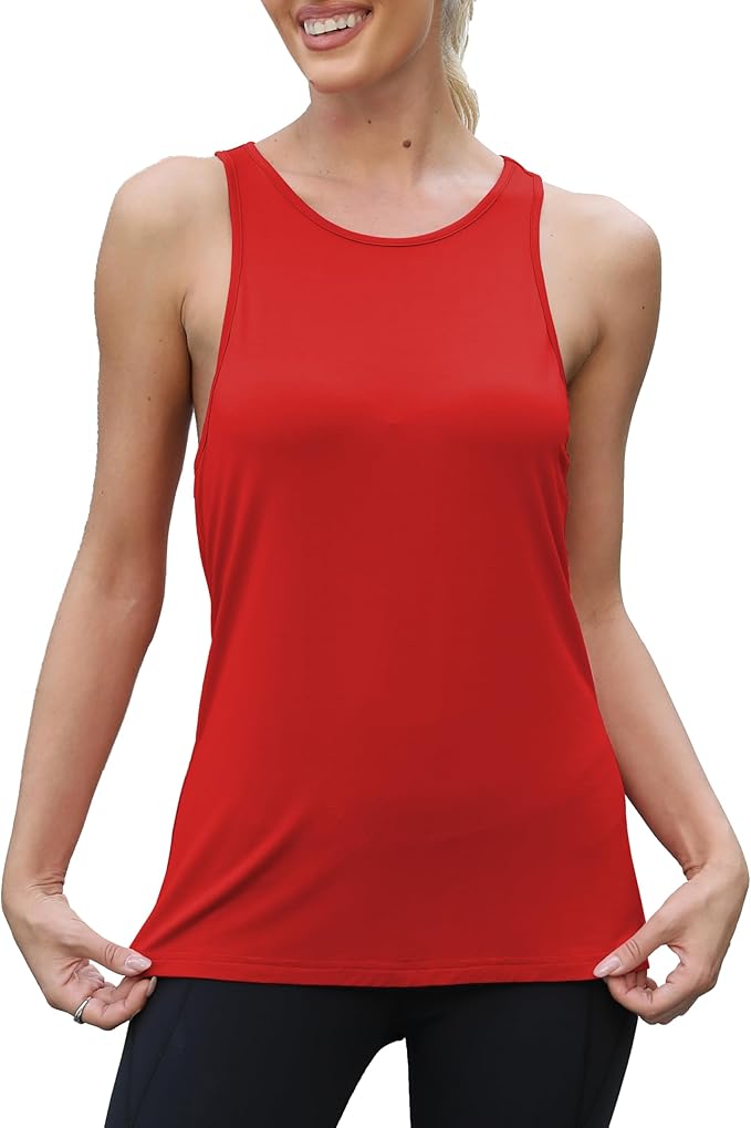 Mippo Workout Tops for Women Racerback Athletic Tank Tops Yoga Shirts Sleeveless Running Gym Clothes