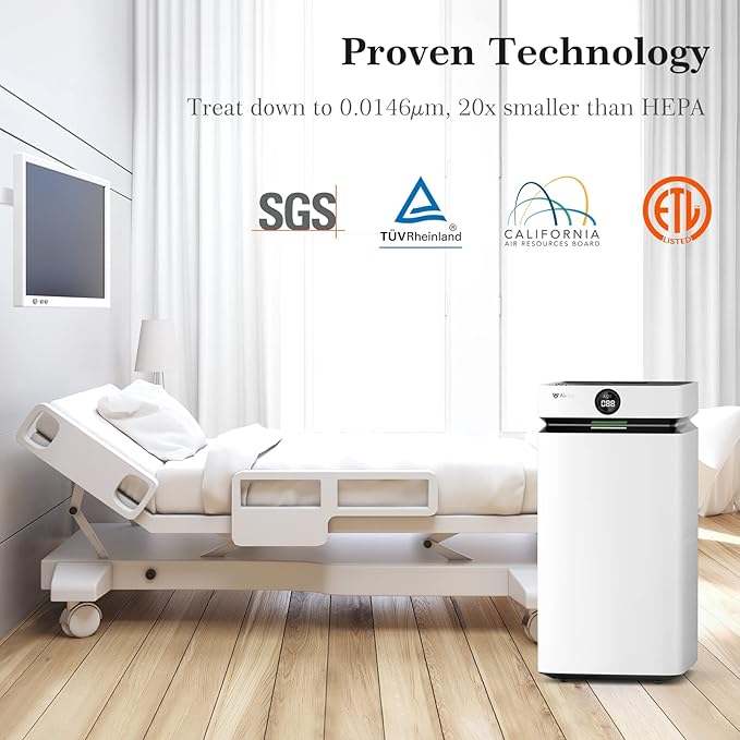 Airdog X8 Home Air Purifier for Rooms Up to 1,000 sqft. - Patented TPA Tech Up to 20X More Effective than HEPA - Washable Filter and Whisper Quiet