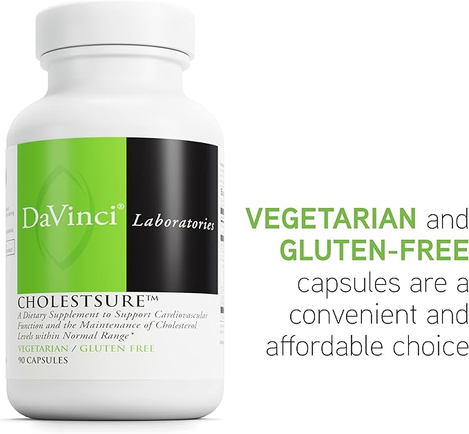 DAVINCI Labs CholestSure Supplement - Supports Cardiovascular Function - Helps Maintain Healthy Cholesterol Levels in a Normal Range - with CoQ10 - Gluten Free - 90 Vegetarian Capsules