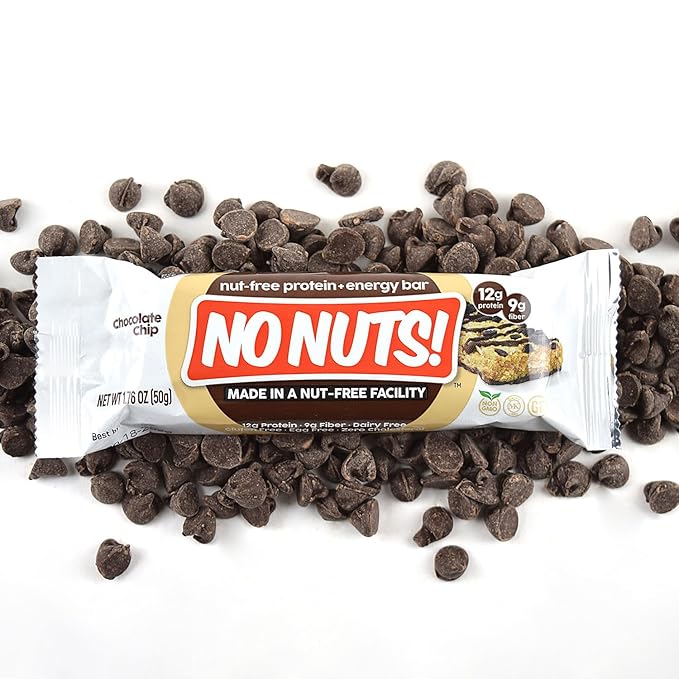 No Nuts! Chocolate Chip AND Cinnamon Roll Flavor Snack Bars - 100% Nut Free Dairy Free Vegan Protein Bars