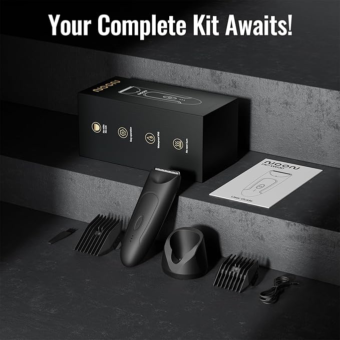 CLEVEB Body Hair Trimmer for Men & Women, Waterproof Rechargeable, Length Adjustable, Multifunctional Shaver with LED Indicator