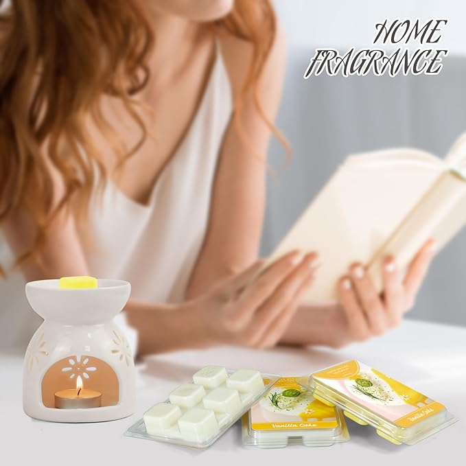 SCENTORINI Wax Melts, Vanilla Cake Fragrance Wax Cubes, 4-Pack, Long-Lasting Scented Wax Melts for Wax Warmer