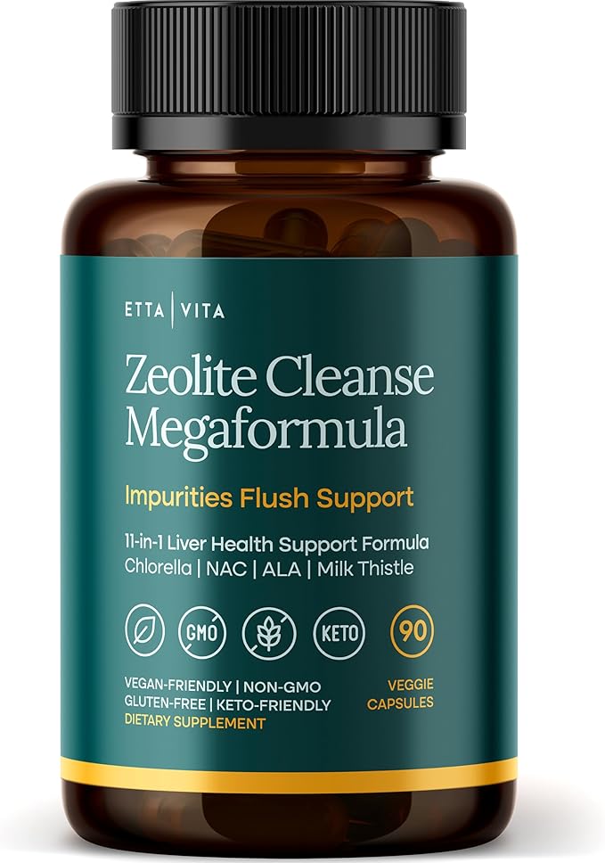 Liver Cleanse Detox & Repair for Heavy Metal Detox, Gut Health, and Energy - Zeolite for Adults with Noni, Glutathione, NAC, Chlorella, Spirulina, ALA, Cilantro, Milk Thistle & Shilajit, 90ct