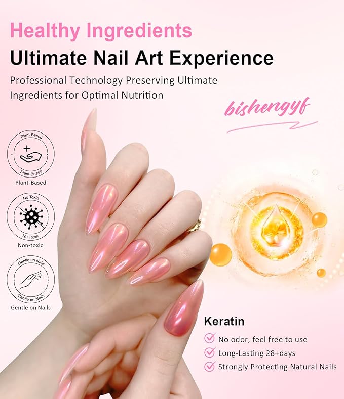 Chrome Nail Powder -【Super Metallic Mirror Effect】Pink White Gold Chrome Powder Shiny Nail Glitter Chrome Powder Nail Powder Pigment for Nail Art Design Decoration