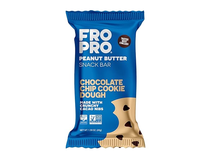 FROPRO Snack Bars - Plant Based Protein Bars, All-Natural, Gluten Free, Dairy Free, & Soy Free, High Protein Bars with Low Calories | Chocolate Chip, 12 Pack