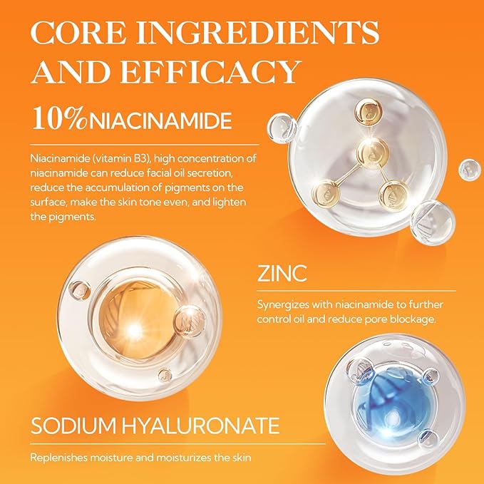 LANBENA Revolutionary Vitamin C Serum for Face, Illuminating Fcae Serum With Niacinamide, Brightening Anti-Aging Essence for Sensitive Skin, Non-Greasy, Reduces Dark Spots & Wrinkles (1.05 Oz)