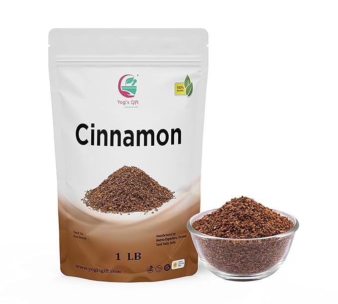Crushed Cinnamon Bark 1 LB | Bulk Cinnamon Stick Pieces/Chips For Tea, Cooking | Rich Aroma and Great Flavour | Premium Grade Product by Yogi's Giftยฎ