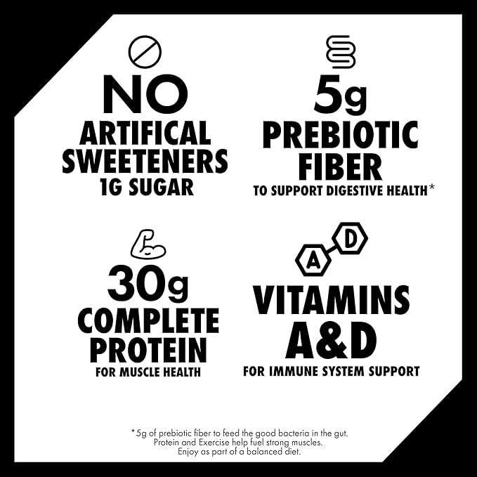 Oikos Protein Shake, Salted Caramel, 30g High Protein Drinks, Shelf Stable, Ready to Drink, 5g Prebiotic Fiber, 12 fl oz Bottle, 4 Count