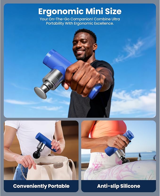 BOB AND BRAD A7 Massage Gun with 11mm Amplitude and Metal Head, Mini Massage Gun Deep Tissue Portable, Professional Muscle Massager for Pain Relief