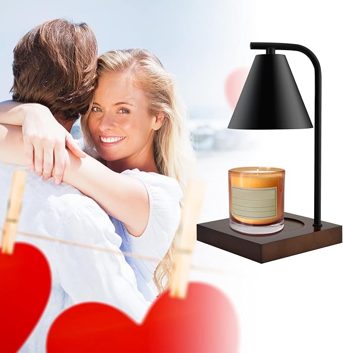 SOKCVSEA Candle Warmer Lamp - Birthday Gifts for Women Mom, Candle Lamp Warmer with Dimmable, House Warming Gifts New Home Decor, Wax Melt Candle Warmer with 2 Bulbs 2-Black