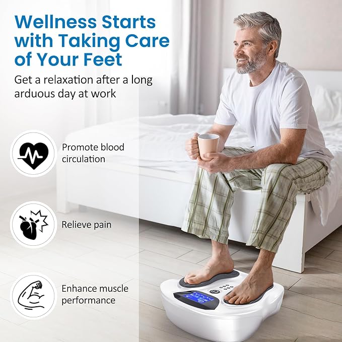 Creliver EMS Foot Stimulator Pro 2, EMS Foot Massager for Neuropathy Feet with TENS Pads, TENS Neuropathy Foot Massager for Circulation, Pain Relief, Plantar Fasciitis, 99 Levels, FSA HSA Eligible