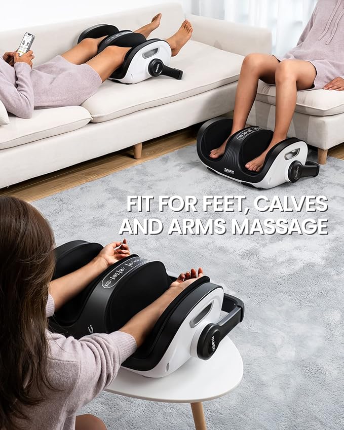 RENPHO Shiatsu Foot Massager with Heat, Foot and Calf Massager Focus on Feet Health, Deep Kneading Massage for Plantar Fasciitis Relief, Fits Size up to 14, Birthday Dad Men Gifts