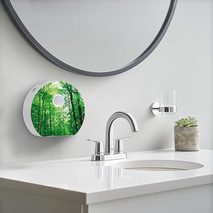 Bird Chirping Sound Box for Bathrooms: Singing Bird Box Motion Sensor for Interiors - Relaxing Nature Birdybox Singing Bird Sounds Device for Hallway Office Living - Green