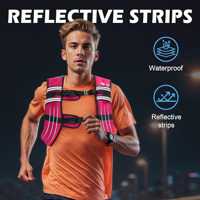 Weighted Vest Woman - 6lb/8lb/12lb/16lb/20lb/25lb/30lb Womens Weight Vest for Walking, Strength Training Weight Vests for Men, Reflective Stripe Fitness Vest for Workout Running Jogging