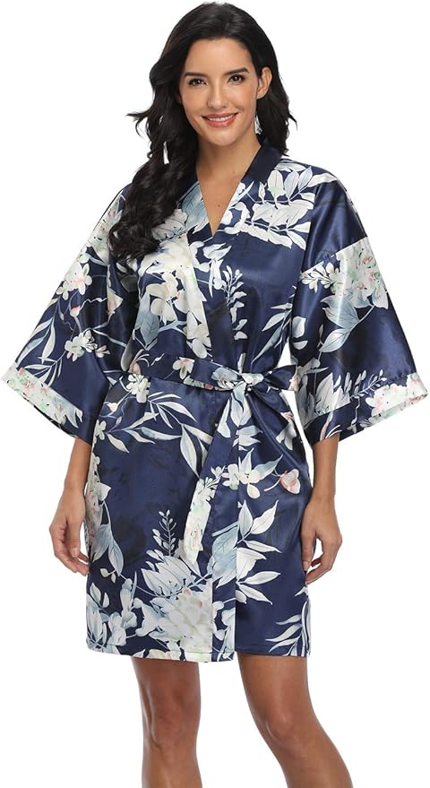 Women's Pure Short Silky Robes Bridesmaid Bride Party Satin Robes Sleepwear