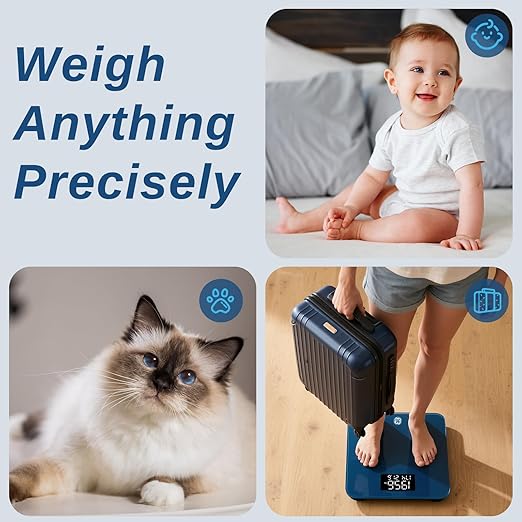 GE Baby Scale Digital for Body, Multifunctional Smart Weight Bathroom Weighing Accurate Electric for Puppy, Cat, Adult, Pet, Women, 400lbs