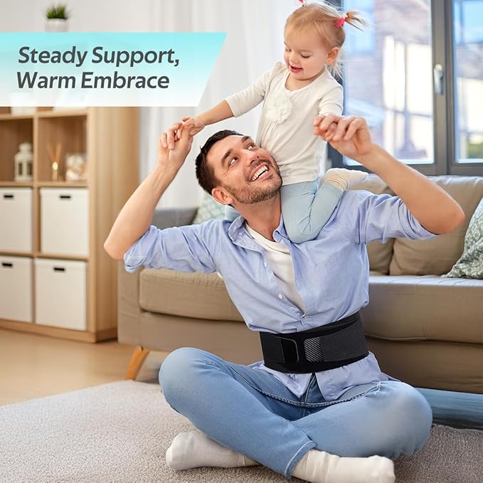 Waist Trimmer for Women Upgraded Men Waist Trainer Lower Belly Fat Sweat Belt Stomach Wrap with 10PCS Support Frame System for Workout Fitness Back Support, Black