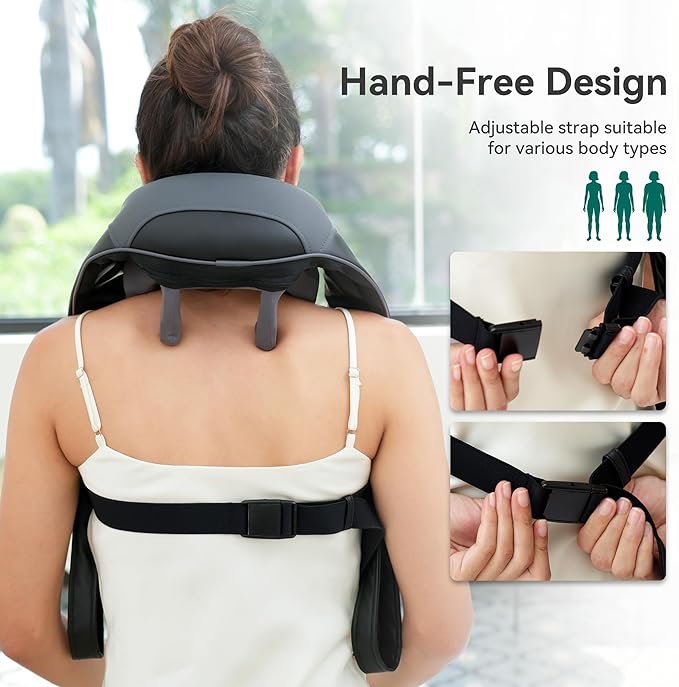 Snailax Cordless Neck Massager with Soothing Heat, Upgarded 4D Deep Tissue Kneading, Shiatsu Back Shoulder Massager Pillow for Neck, Traps, Gifts for Men Women Mom Dad