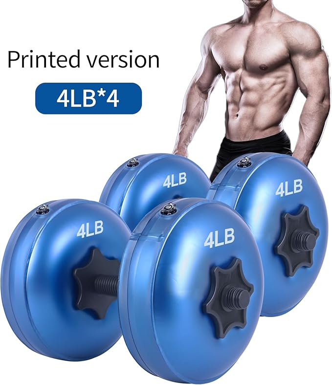 Water Filled Dumbbells Set - Water Filled Weights - Portable Travel Weights - Weights Adjustable Dumbbells - Portable Fitness Equipment - Strength Training - Fitness and Shaping